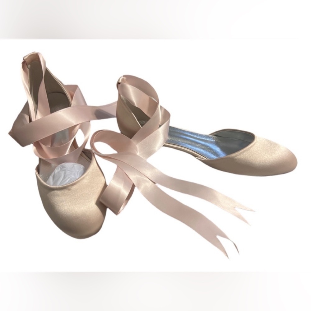 Ballet Pink Ribbon Flats Size 38.5 NWT - Picture 4 of 7